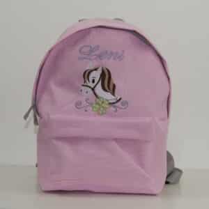 Kindergartenrucksack mit Namen Mädchen, Kindergartenrucksack mit Pferd, Mädchenrucksack Kindergarten, Personalisierter Rucksack, Pferde Rucksack personalisiert, rosa Rucksack mit Pferd, Rucksack Mädchen mit Namen, Rucksack rosa Mädchen