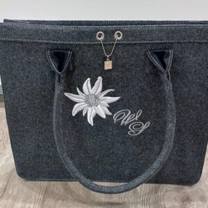 Filztasche, Filztasche bestickt, Filztasche Edelweiss, Filztasche mit Initialien, Filztasche mit Namen, Geschenk für Freundin, Geschenk für Mama