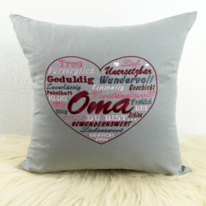 Erinnerung, Geschenk für einen besonderen Menschen, Geschenk für Oma, Herzkissen Oma, Kissen, Muttertag, Weihnachtsgeschenk für Oma