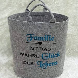 Wäschekorb/Aufbewahrungskorb "Familie ist das wahre Glück"