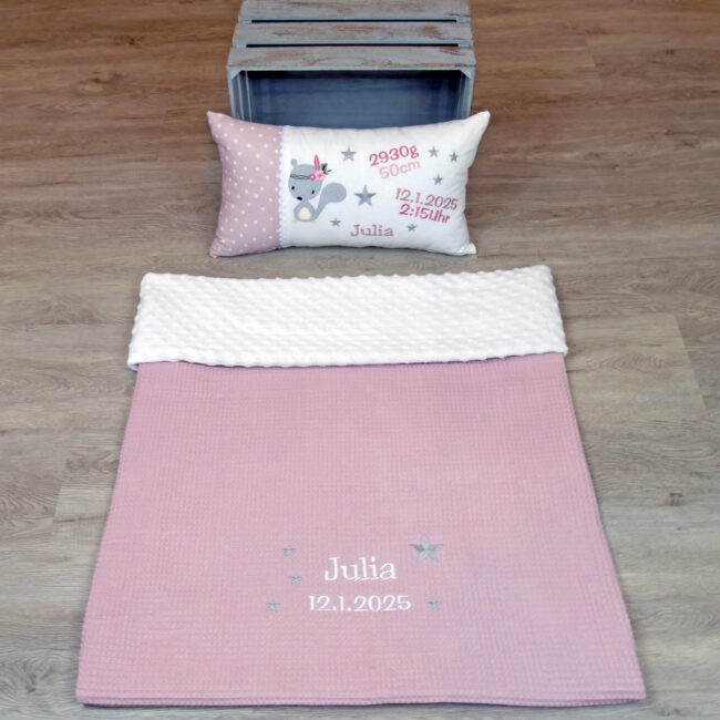 Decke, Decke für Baby, Decke als Geschenk, Weisat Decke, Geschenk-SET, Geburtskissen