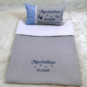 Decke, Decke für Baby, Decke als Geschenk, Weisat Decke, Geschenk-SET, Geburtskissen