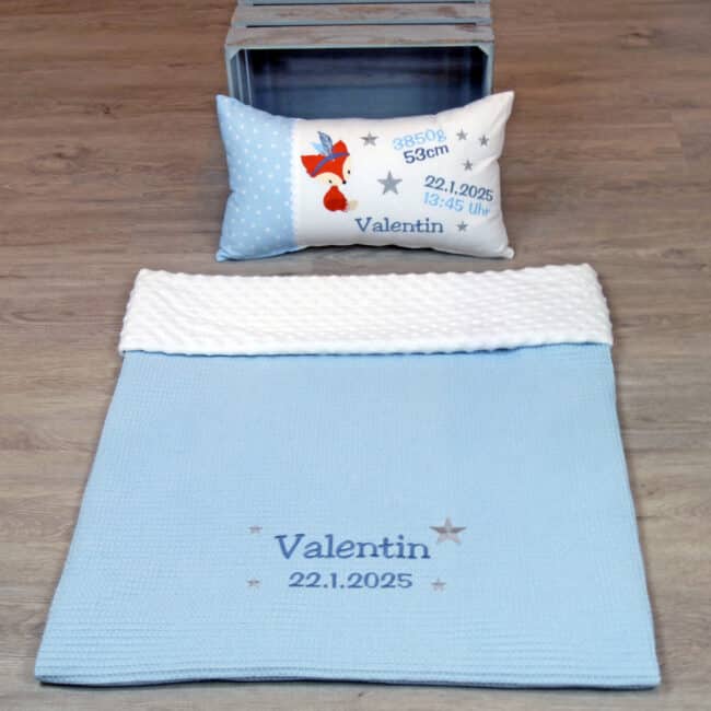 Decke, Decke für Baby, Decke als Geschenk, Weisat Decke, Geschenk-SET, Geburtskissen